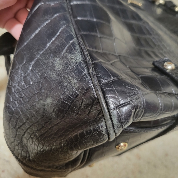 Black Vintage MaxMara crocodile style handbag - Picture 11 of 11